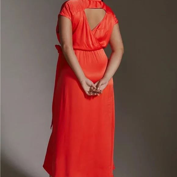 Anthropologie Maeve Open-Back Wrap Midi Dress - Picture 9 of 14